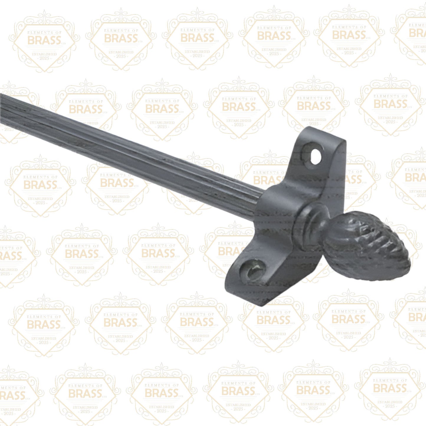 1 x Norfolk Reed Wrought Iron 3/8" x 28" Stair Rod With Pineapple Finial