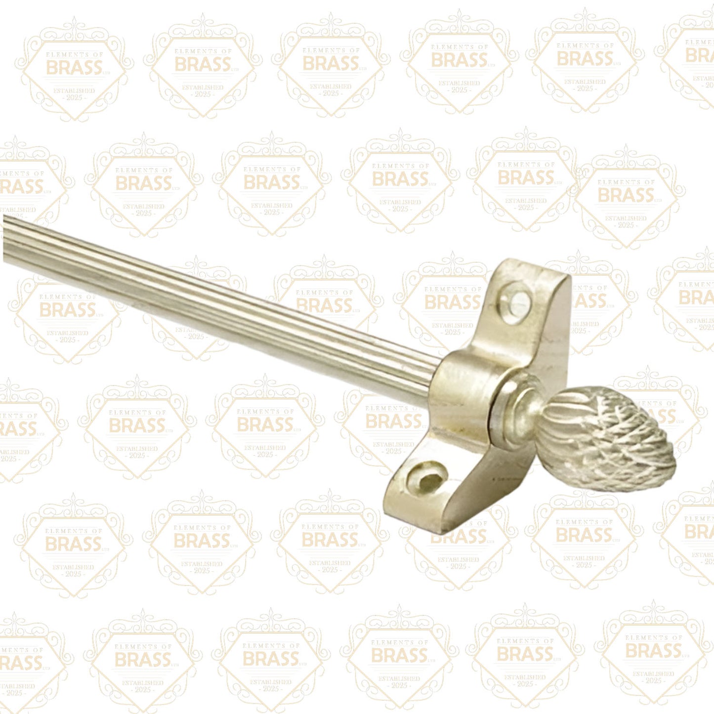 13 x Norfolk Reed Satin Brass 3/8" x 28" Stair Rods With Pineapple Finial