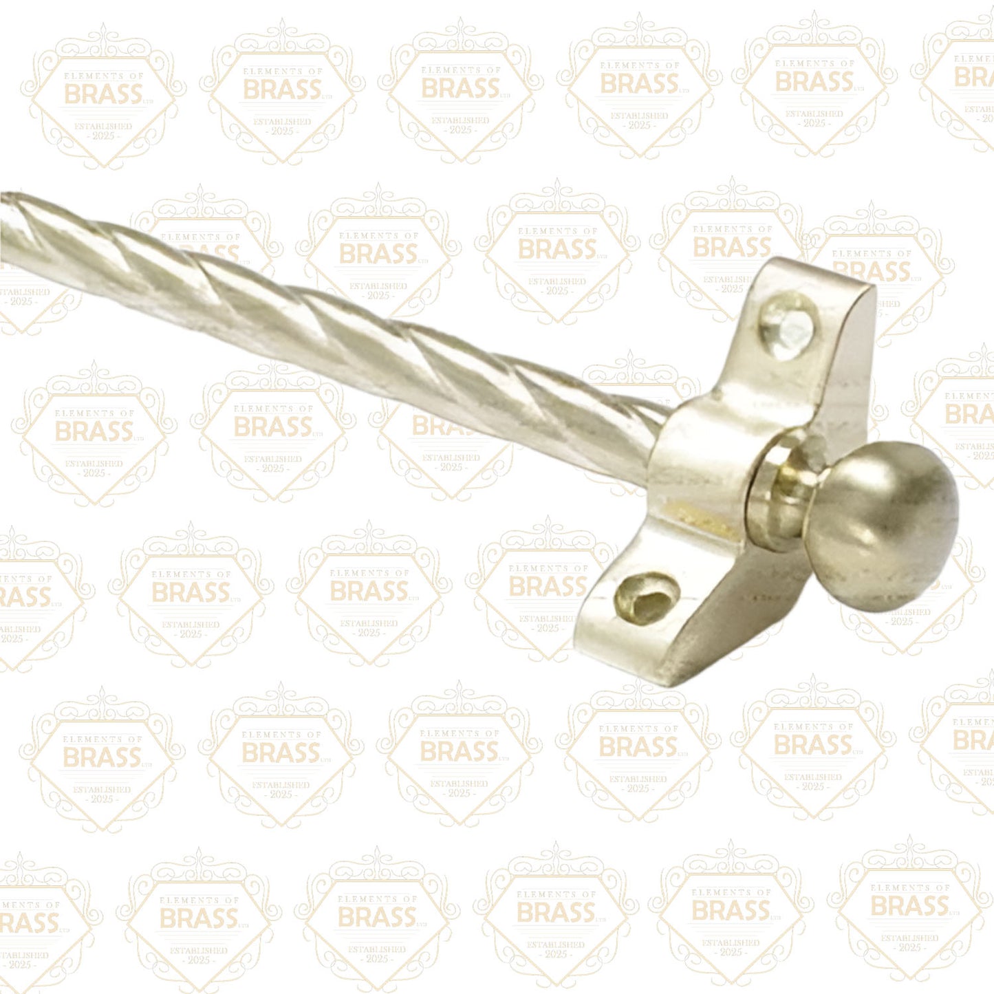 13 x Rope Twist Satin Brass 3/8" x 28" Stair Rods With Ball Finial
