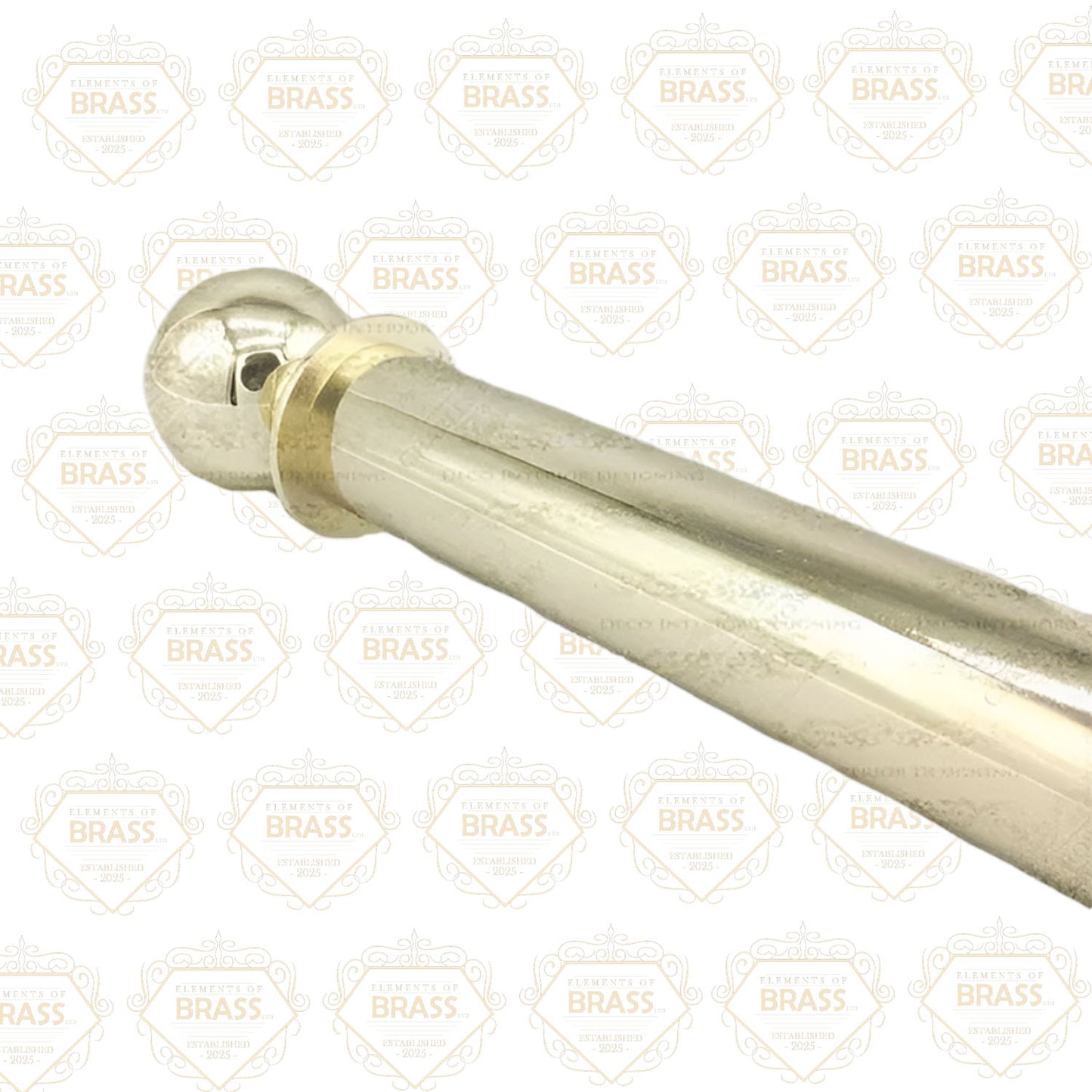 Polished Brass Pole Set, Curtain Rod With Round Tail Brackets (38mm)