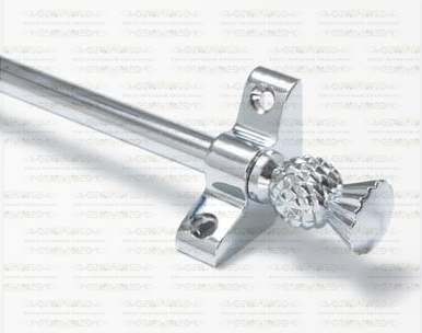 1 x Polished Chrome 3/8" x 28" Stair Rod With Thistle Finials