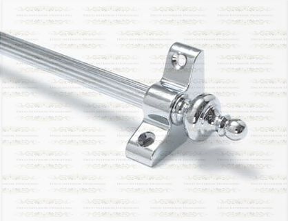 1 x Polished Chrome Reeded 3/8" x 28" Stair Rod With Urn Finials