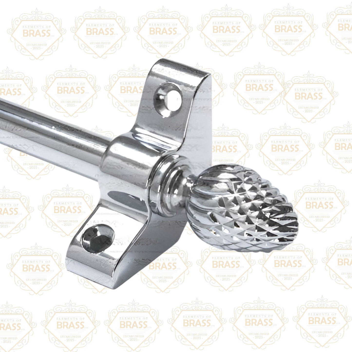 13 x Polished Chrome 3/8" x 28" Stair Rods With Pineapple Finials