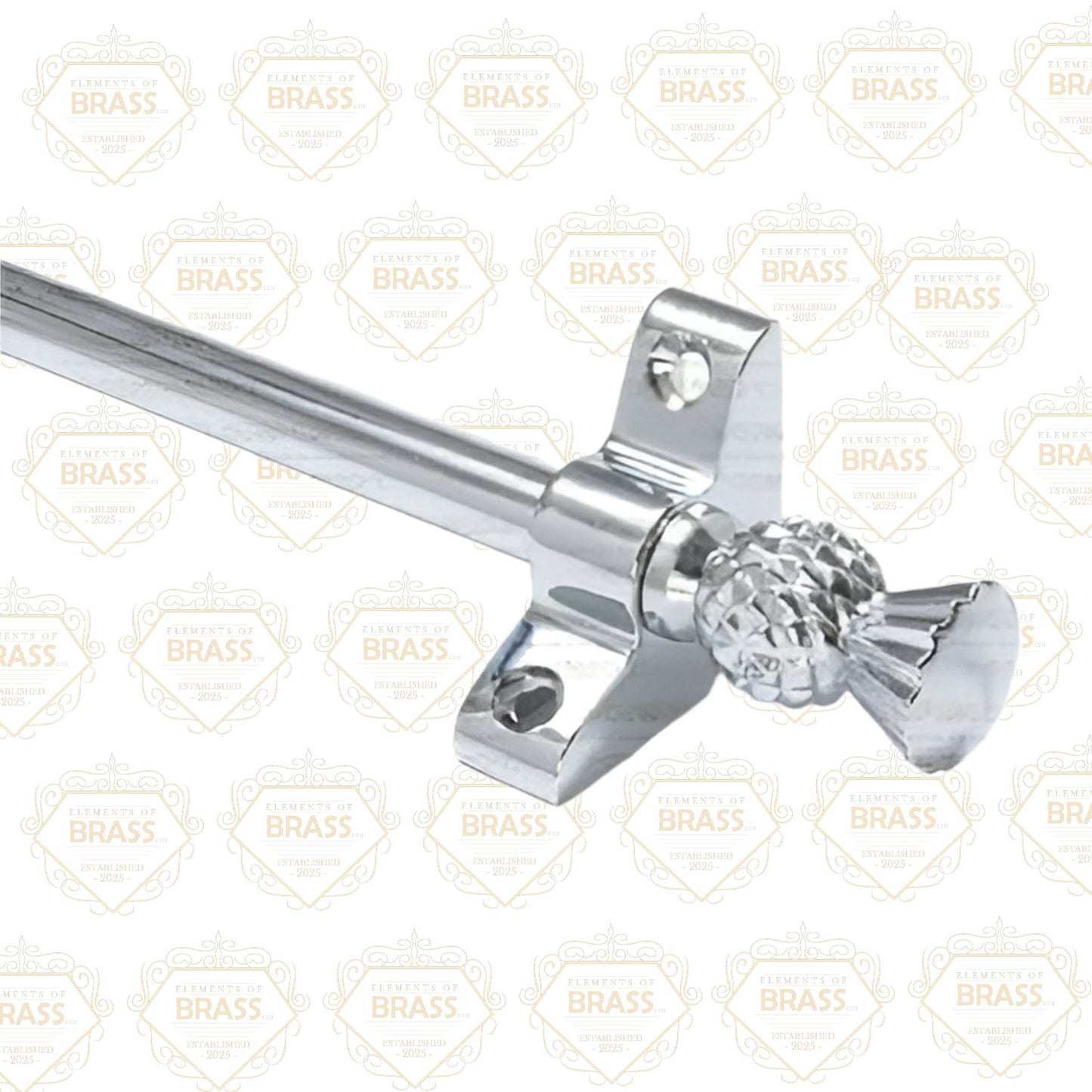 13 x Polished Chrome 3/8" x 28" Stair Rods With Thistle Finials
