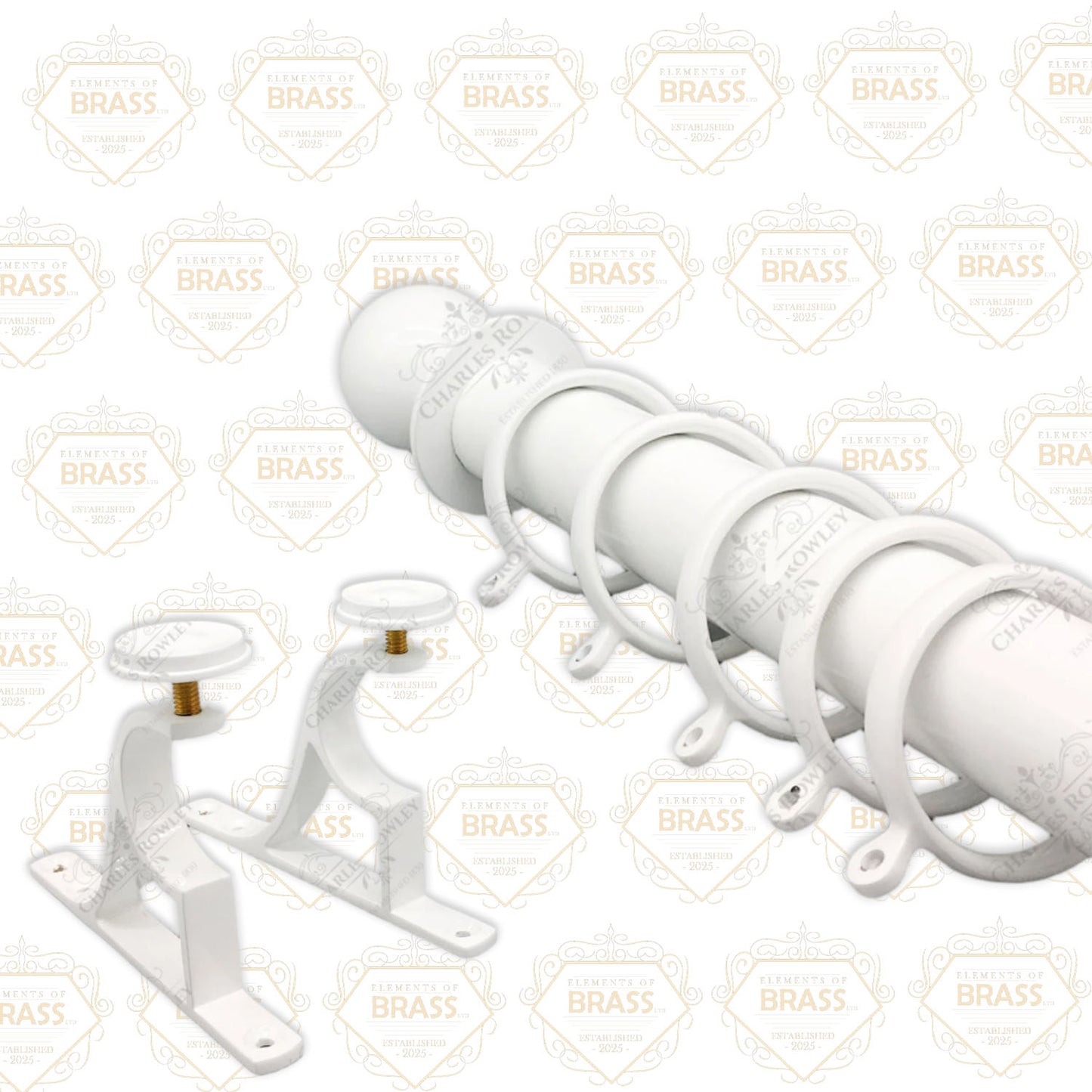 Stainless Steel Pole Set Solid And Strong Brass Plated Pole Set Curtain Pole (50mm)