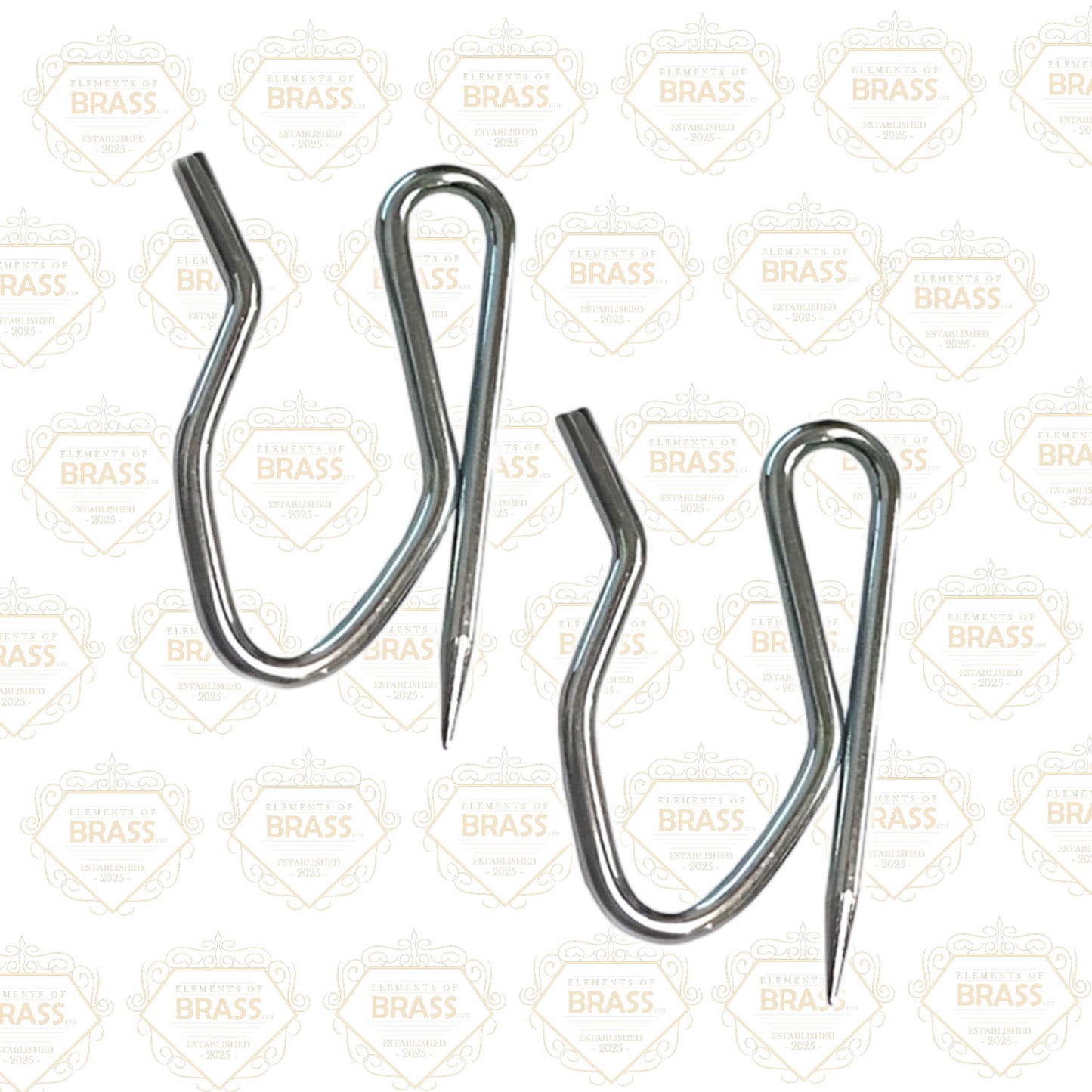 Curtain Pin Hooks, Solid Nickel Plated Wire Unique Style