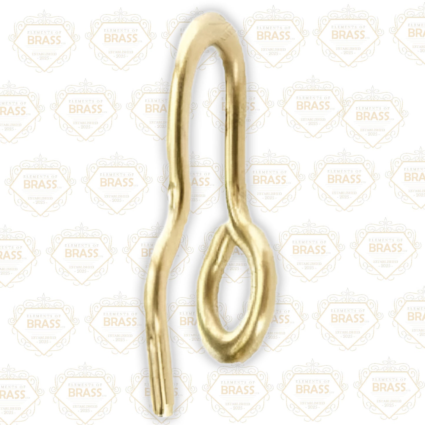 Box Of 100 Brass Sew On Hooks - H411, Strong Solid Brass Wire Hook (27mm)