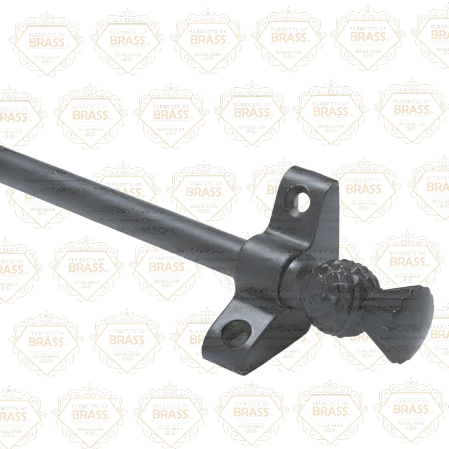 1 x Wrought Iron 3/8" x 28" Stair Rod With Thistle Finial