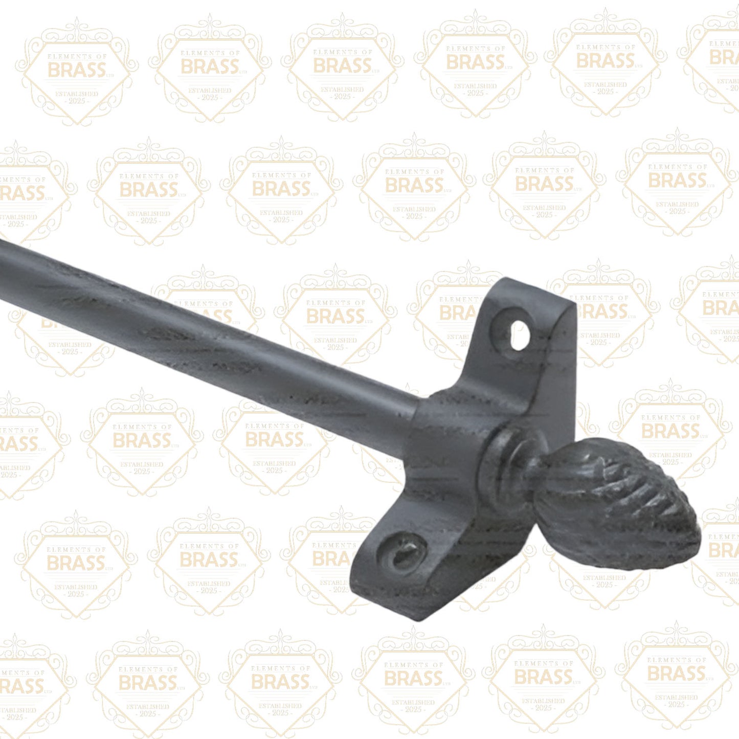 1 x Wrought Iron 3/8" x 28" Stair Rod With Pineapple Finial