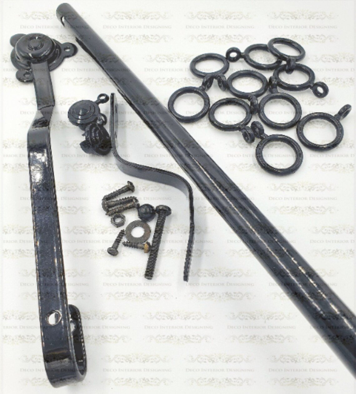Rising Portiere Rod Black, Strong And Durable Portiere Rod (106cm)