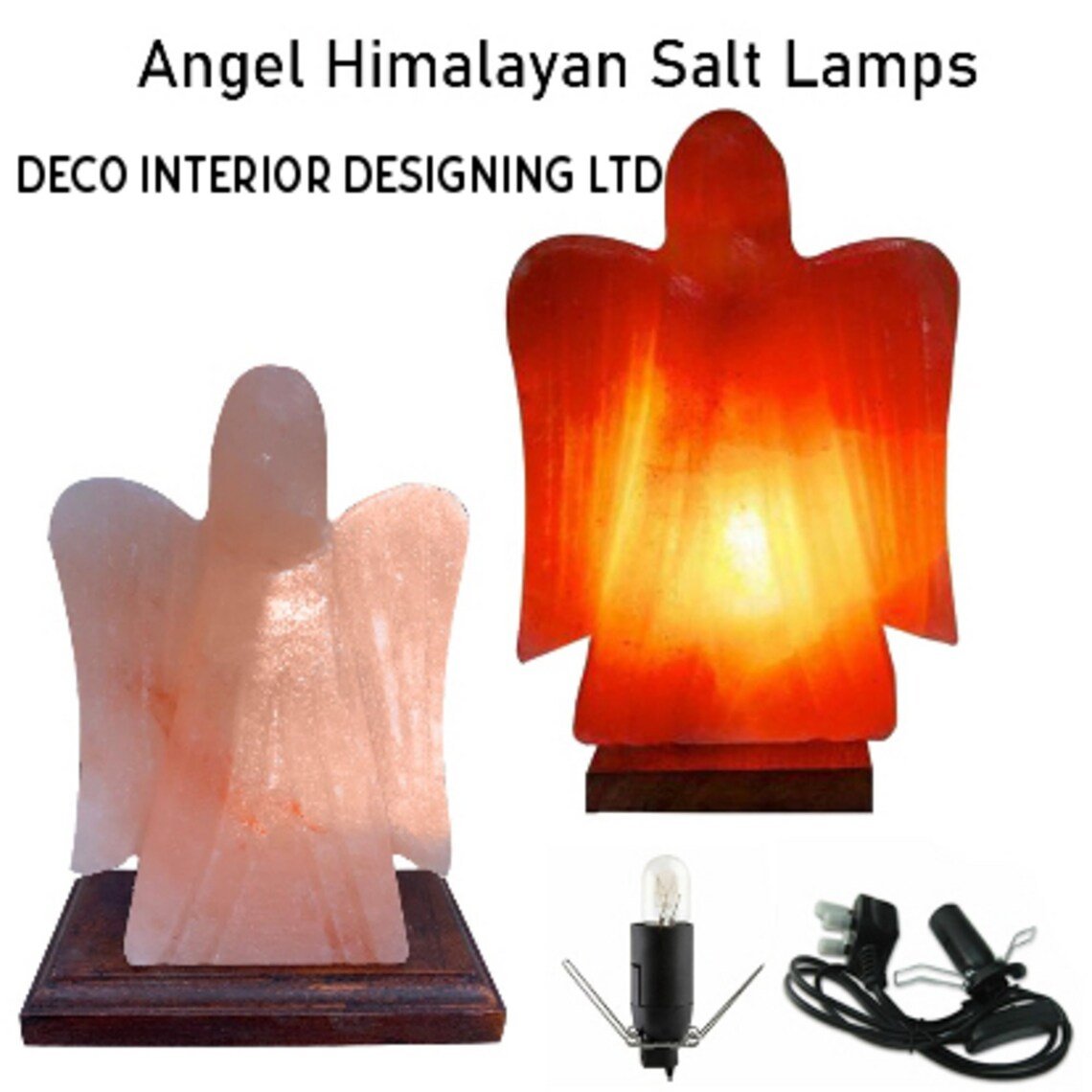 Salt Lamp (Angel) Himalayan Salt Lamp Pink Salt Lamp Healing Ionizing Lamp Angel Shape