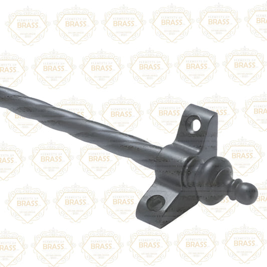 1 x Rope Twist Wrought Iron 3/8" x 28" Stair Rod With Urn Finial