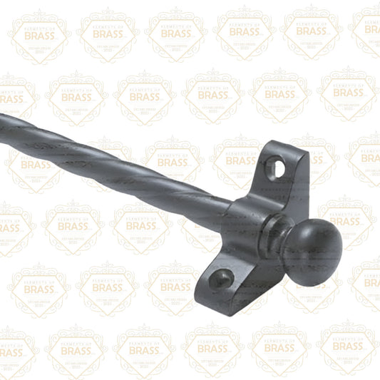 1 x Rope Twist Wrought Iron 3/8" x 28" Stair Rod With Ball Finial