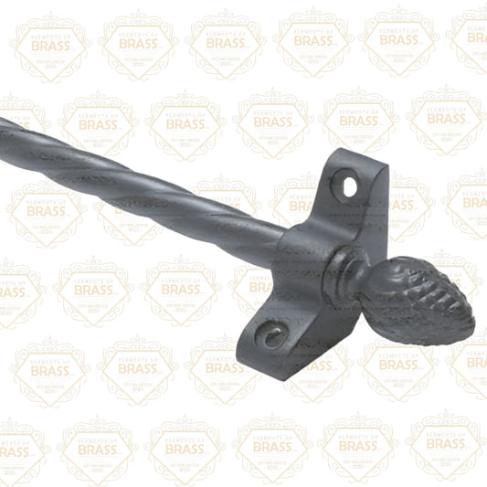 1 x Rope Twist Wrought Iron 3/8" x 28" Stair Rod With Pineapple Finial