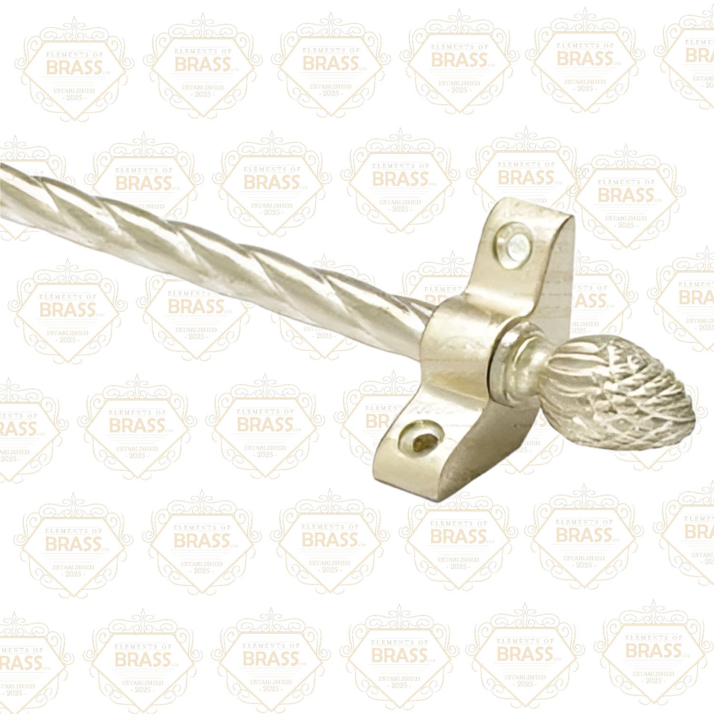 13 x Rope Twist Satin Brass 3/8" x 28" Stair Rods With Pineapple Finial