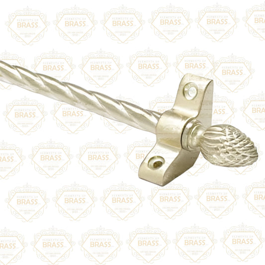 13 x Rope Twist Satin Brass 3/8" x 28" Stair Rods With Pineapple Finial