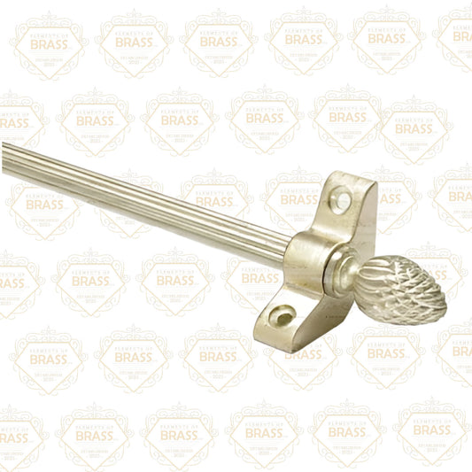 13 x Norfolk Reed Satin Brass 3/8" x 28" Stair Rods With Pineapple Finial