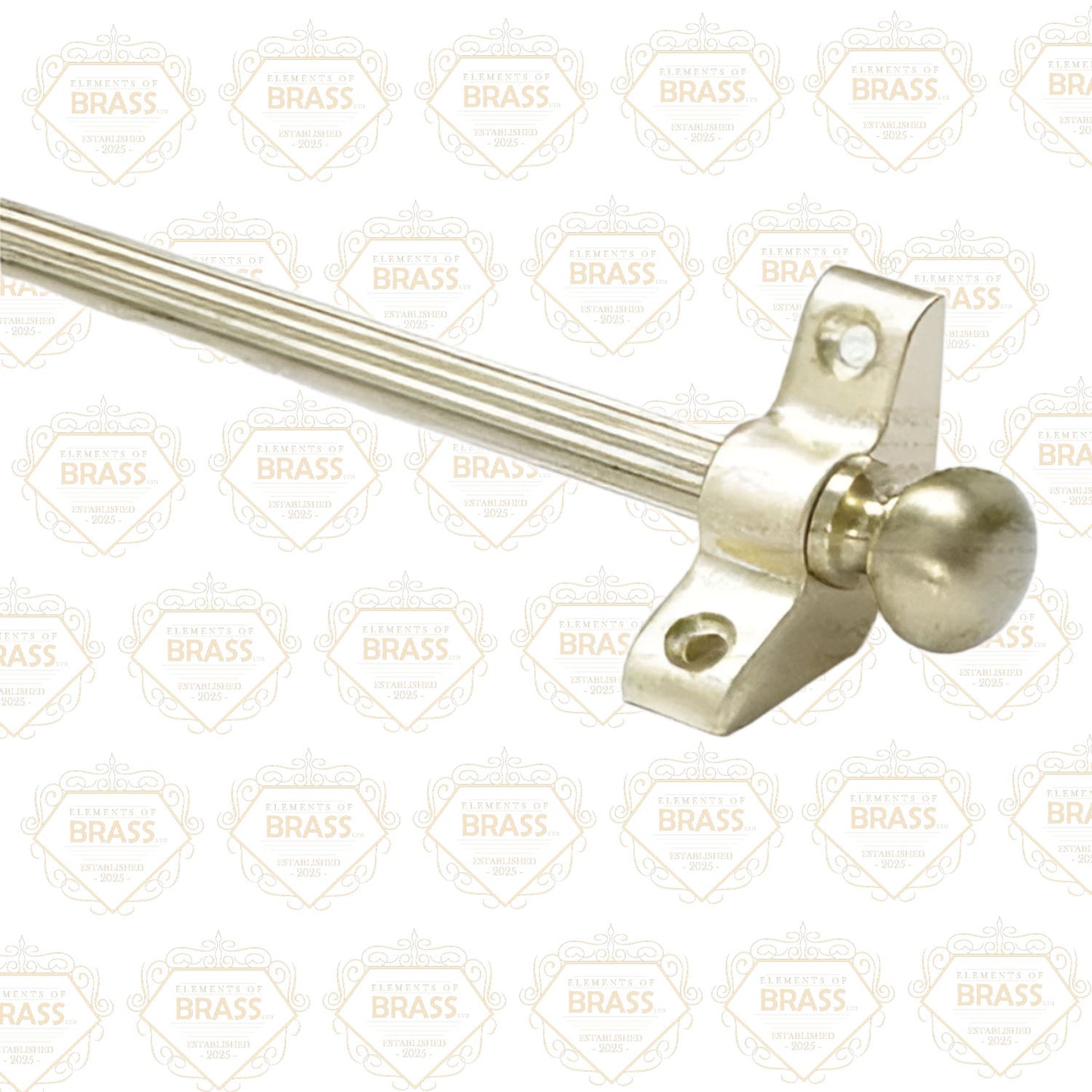 13 x Norfolk Reed Satin Brass 3/8" x 28" Stair Rods With Knob Finial