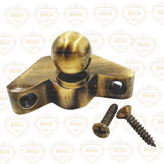Antique Brass Stair Rod Ball Finial