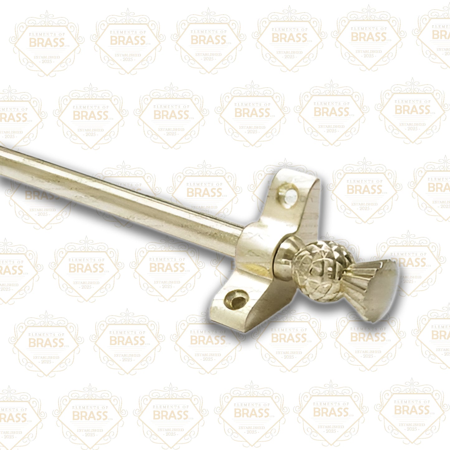 1 x Satin Brass 3/8" x 28" Stair Rod With Thistle Finial