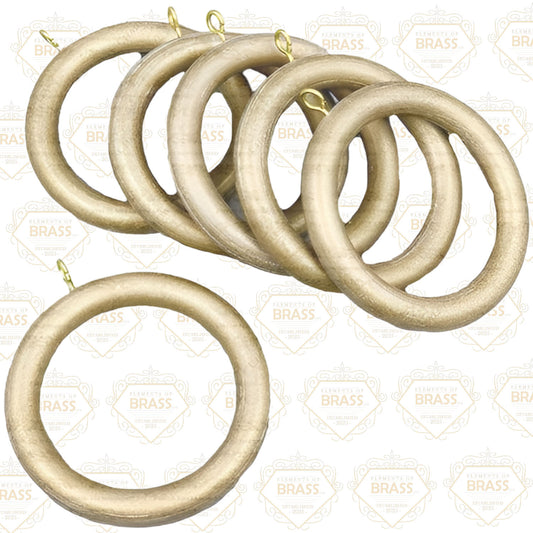 Pack Of 6 Modern Wooden Curtain Rings, Unique And Strong Wooden Rings