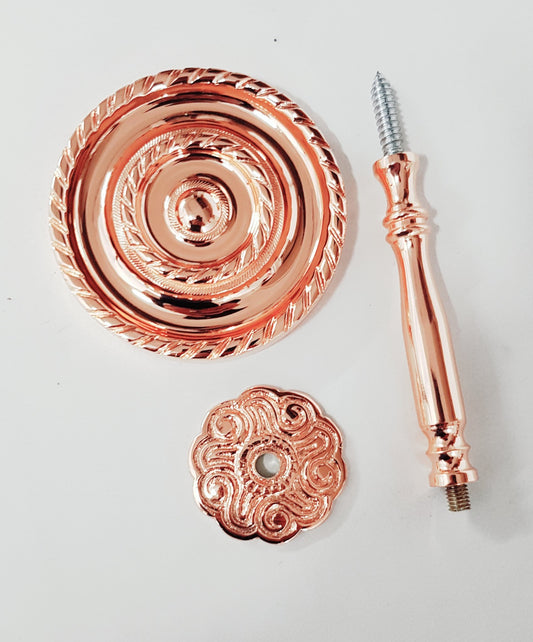 Brass Holdbacks Bright Copper, Rope Design Curtain Fabric Holdback (85mm)