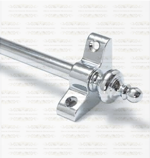 1 x Polished Chrome 3/8" x 28" Stair Rod With Urn Finials