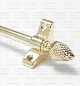 1 x Stair Rods 3/8" x 28.5" Polished Brass Stair Rods With Pineapple Finials Brand New