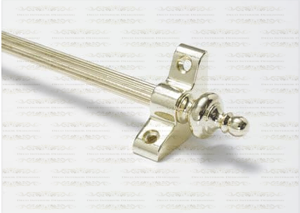 1 x Norfolk Reed Polished Brass 3/8" x 28" Stair Rod With Urn Finial & Bracket