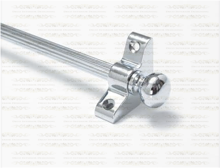 1 x Polished Chrome Reeded 3/8" x 28" Stair Rod With Ball Finials