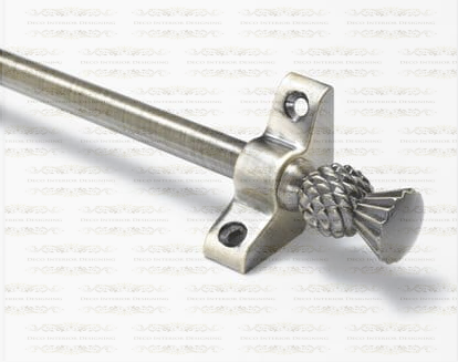 1 x Antique Brass 3/8" x 28" Stair Rod With Thistle Finial