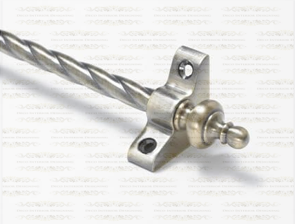 1 x Rope Twist Antique Brass 3/8" x 28" Stair Rod With Urn Finial