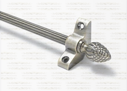 1 x Nortfolk Reed Antique Brass 3/8" x 28" Stair Rod With Pineapple Finial