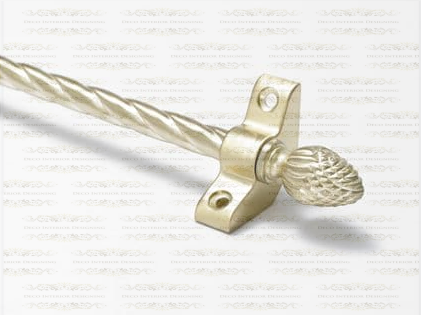 1 x Rope Twist Satin Brass 3/8" x 28" Stair Rod With Pineapple Finial
