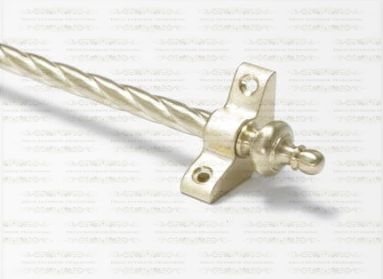 1 x Rope Twist Satin Brass 3/8" x 28" Stair Rod With Urn Finial