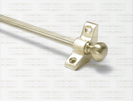 1 x Norfolk Reed Satin Brass 3/8" x 28" Stair Rod With Knob Finial