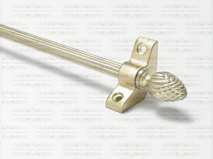 1 x Norfolk Reed Satin Brass 3/8" x 28" Stair Rod With Pineapple Finial