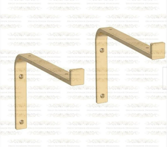 Brass Shelf Brackets  Complete With Screws, Strong Shelf Brackets