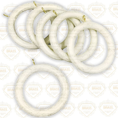 Pack Of 6 Modern Wooden Curtain Rings, Unique And Strong Wooden Rings