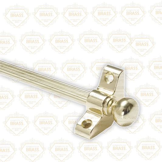 13 x Norfolk Reed Polished Brass 3/8" x 28" Stair Rods With Knob Finial & Bracket
