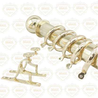Stainless Steel Pole Set Solid And Strong Brass Plated Pole Set Curtain Pole (50mm)
