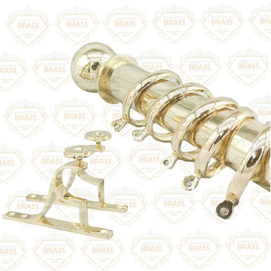 Stainless Steel Pole Set Solid And Strong Brass Plated Pole Set Curtain Pole (38mm)