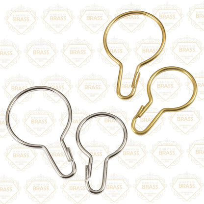 Shower Bath Rail Rings, Strong Solid Brass Curtain Rings