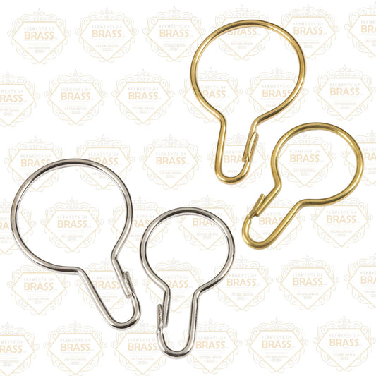 Shower Bath Rail Rings, Strong Solid Brass Curtain Rings