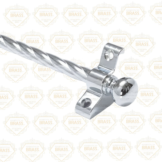 13 x Polished Chrome Rope Twist  3/8" x 28" Stair Rods With Ball Finials