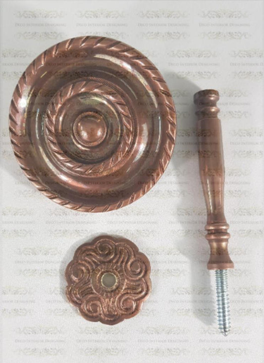 Brass Holdbacks Antique Copper, Rope Design Curtain Fabric Holdback (85mm)