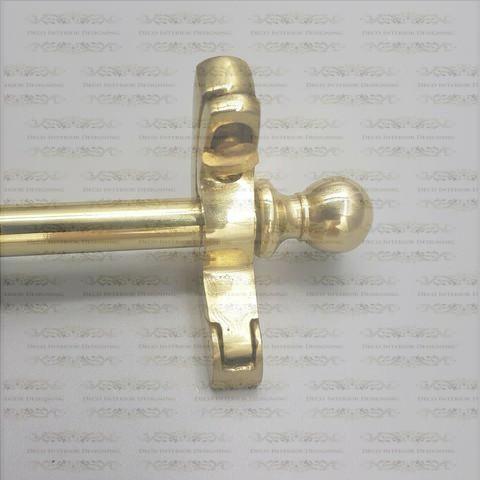 1 x Hinged Solid Brass Stair Rod 3"/8" x 29" Long Polished Only