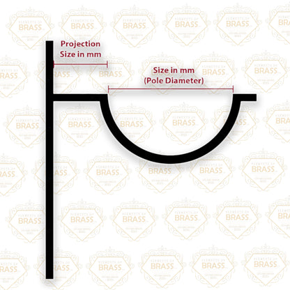 10cm Projection End Bracket, Solid End Bracket For Curtain Pole