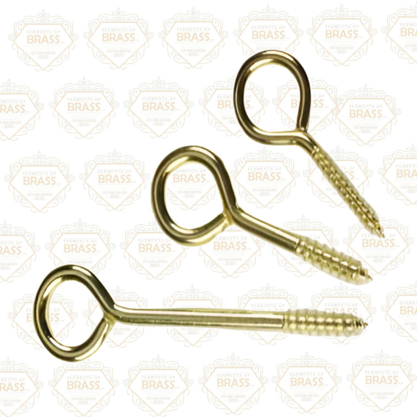 Box Of 100 Brass Plated Screw Eyes Hooks, For Hanging Small items
