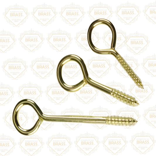Box Of 100 Brass Plated Screw Eyes Hooks, For Hanging Small items
